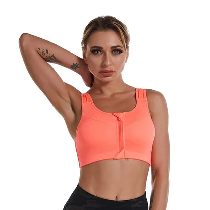 Women's Zip-Up Sports Bra